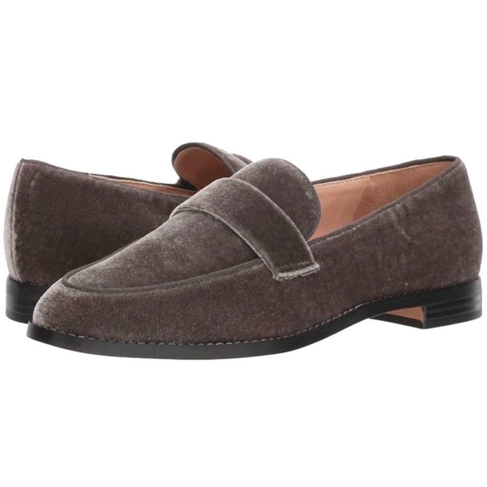 FRANCO SARTO Hudley Velvet Loafers 9.5 Comfort Slip On Flats Nimbus Grey Gray